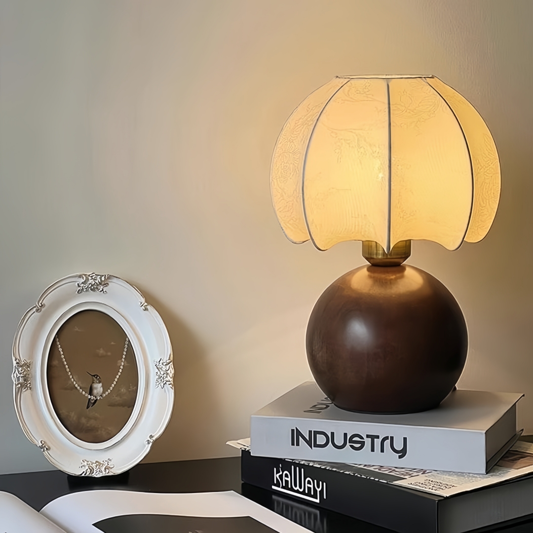 Home Textiles Usa - مصباح طاولة بتصميم زهري عتيق، مصباح