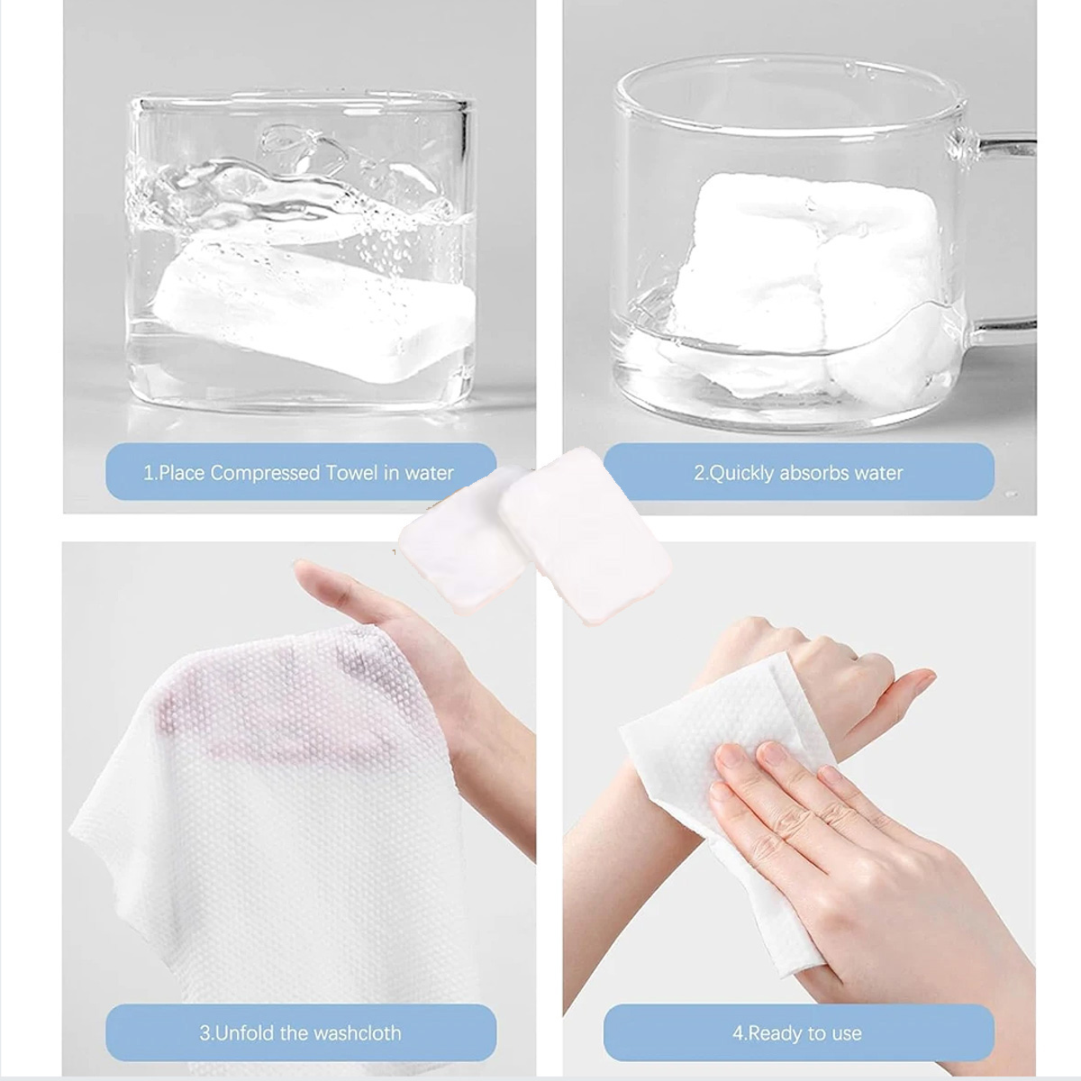 100 قطعة مناشف مضغوطة محمولة ل - مراجعة Home Textiles Face Towel وسعره