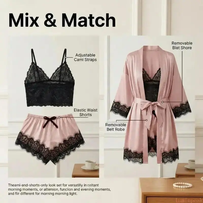 طقم بيجامة نسائية من 4 قطع مصن - مراجعة Home Textile وسعره
