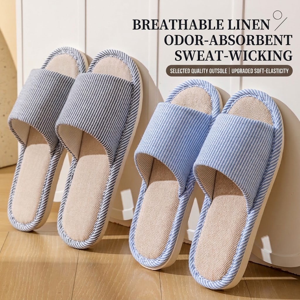 نعال من الكتان القابل للتهوية  - مراجعة Home Textile وسعره